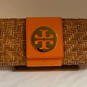 Tory Burch Vivian Rattan Clutch
